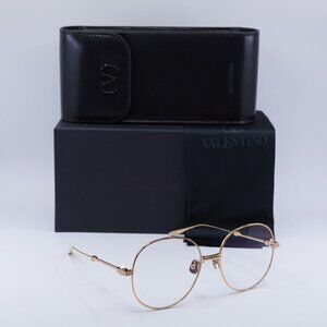 Valentino V-STUD-III VLX-136C Round Eyeglasses 56mm - Rose Gold
